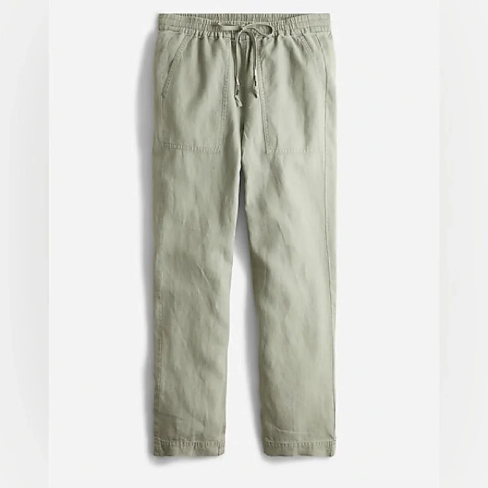 🖤J.Crew Seaside Linen Blend Pants – Faded Pistachio | Size L - Picture 2 of 14